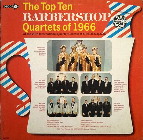 The Top Ten Barbershop Quartets Of 1966 1966 Vinyl Discogs