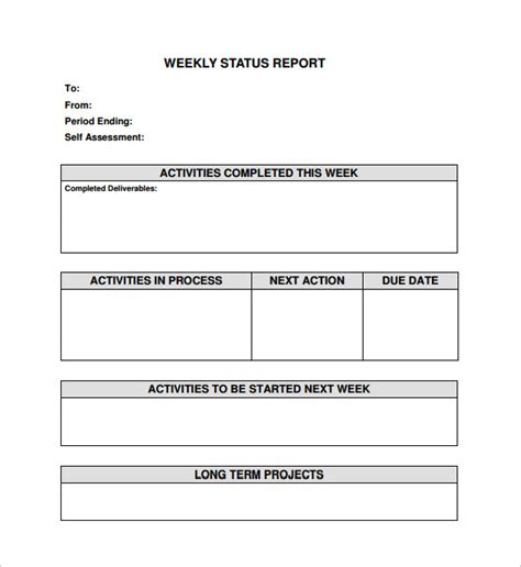 Free 16 Sample Weekly Status Report Templates In Pdf Ms Word Apple