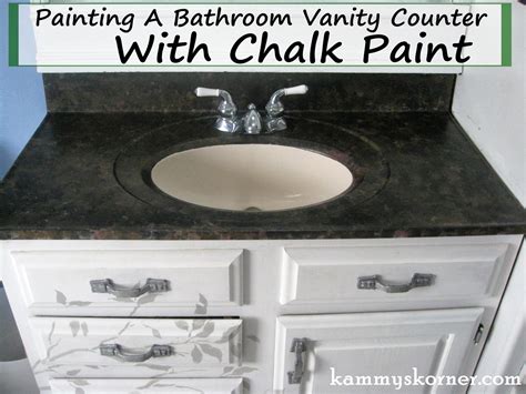 A simple way to transform the space is to paint the painting the vanity will be much easier without the doors and drawers still attached. Kammy's Korner: Painting A Porcelain Vanity Countertop ...