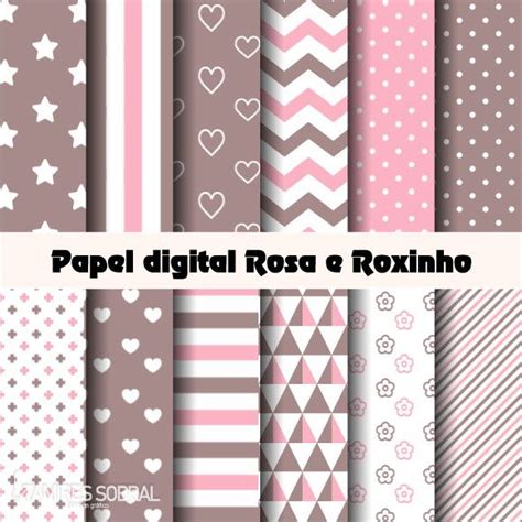 Papel Digital Rosa E Roxinho No Elo7 Tamires Sobral C6661d Papel