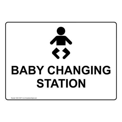 Baby Changing Station Sign Or Label With Symbol White