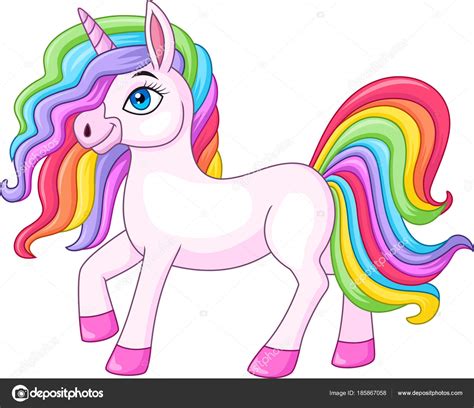 Images Cartoon Rainbow Unicorn Cartoon Rainbow Unicorn Horse — Stock