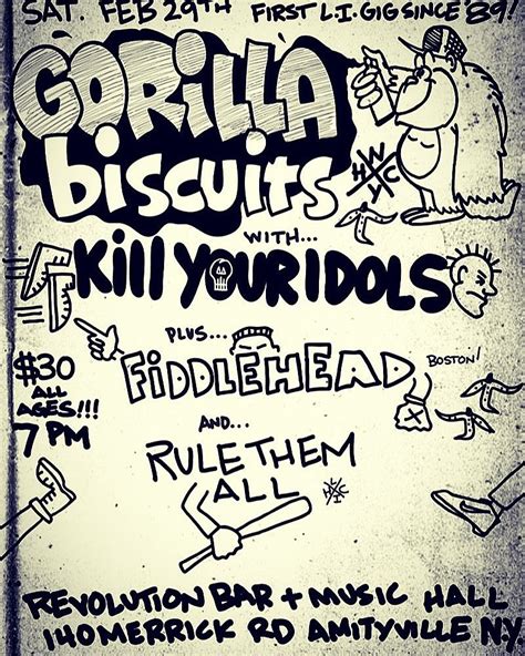 Gorilla Biscuits Add Li Show W Kill Your Idols Fiddlehead Rule Them