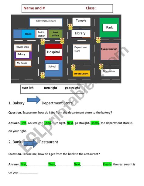 Map Directions Activity Esl Worksheet By Sa88