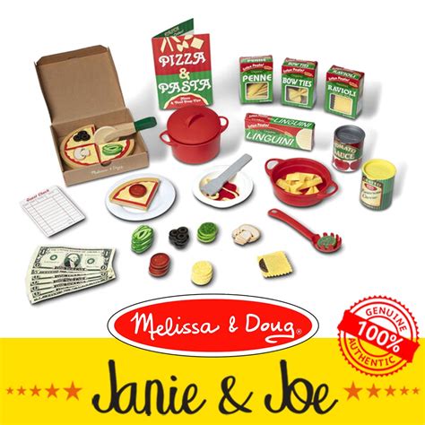 Melissa And Doug Deluxe Pizza And Pasta Play Set Age 3 Play Food
