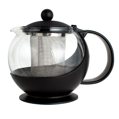 Choice 25 Oz Tempered Glass Tea Pot Infuser With Stainless Steel Basket