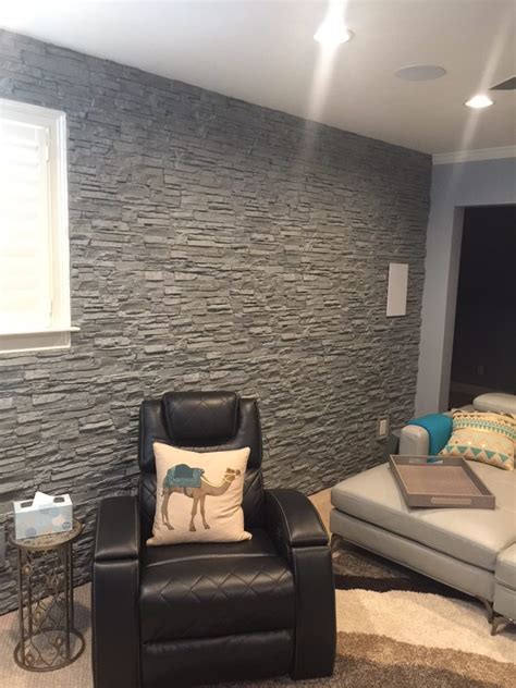 Covering Finished Basement Walls With The Faux Stone Barron Designs