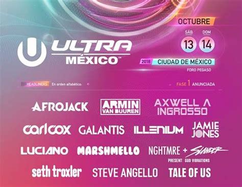 Ultra MÉxico 2018 Anuncia La Fase 1 De Su Lineup Beat Night Mx