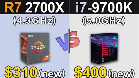 R7 2700x 43ghz Vs I7 9700k 50ghz 1080p And 1440p Gaming
