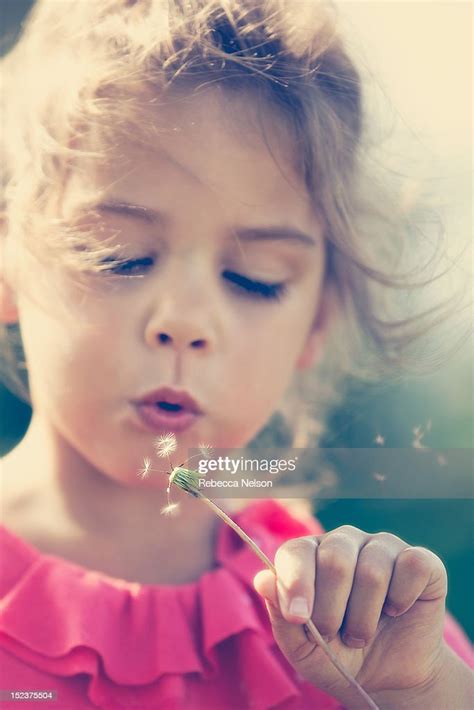 Girl Blowing Dandelion High Res Stock Photo Getty Images