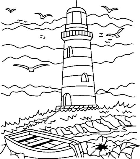 Hochwertige leuchtturm malvorlagen sind ein wahrer schatz für jeden elternteil: Leuchtturm Mit Kleinem Boot Ausmalbild & Malvorlage (Gemischt)