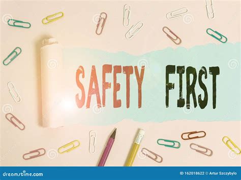Handwriting Text Writing Safety First Concept Meaning Used To Say That