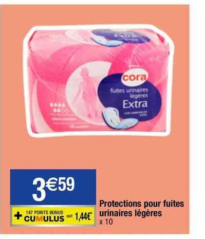 Promo Protections Pour Fuites Urinaires L G Res Cora Chez Migros France Icatalogue Fr