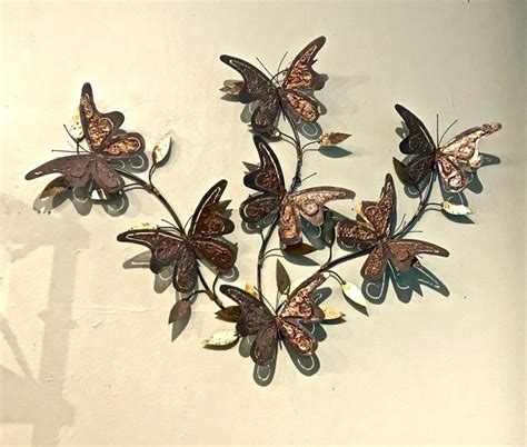 Jere Style Brass Butterfly Wall Art Sculpture At 1stdibs