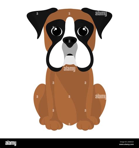 Isolated Cute Boxer Cartoon Dog Breeds Vector Stock Vector Image