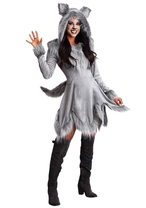 Womens Grey Wolf Costume Dress Werewolf Costumes