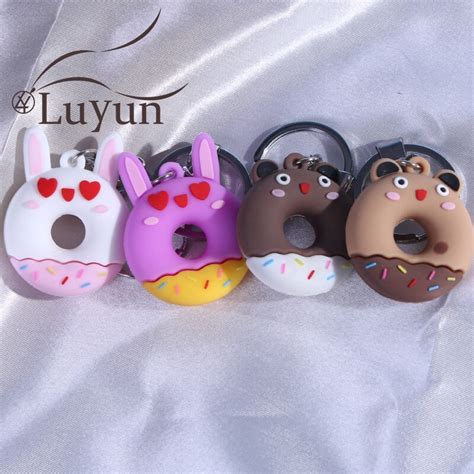 Luyun Creative Cute Cartoon Animal Rabbit Donuts Pendant Keychain