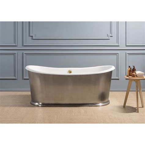Cast iron oil rubbed bronze claw foot petite slipper tub in white (1) model# yvctnd5328nt5. StreamlineBath Cast Iron 72" x 31" Freestanding Soaking ...