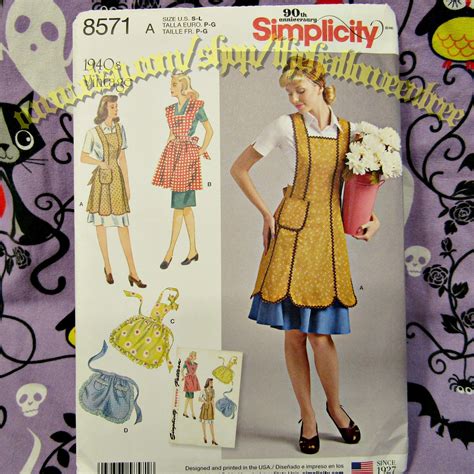Simplicity 8571 Vintage Style Apron Sewing Pattern Misses Etsy