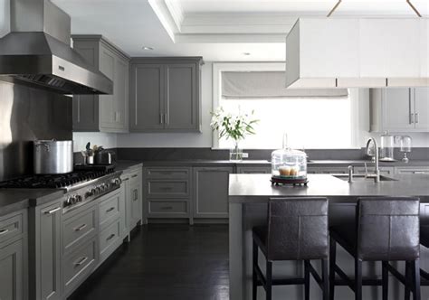 Gray granite countertops with white cabinets. Countertop Ideas For Gray Kitchen Cabinets