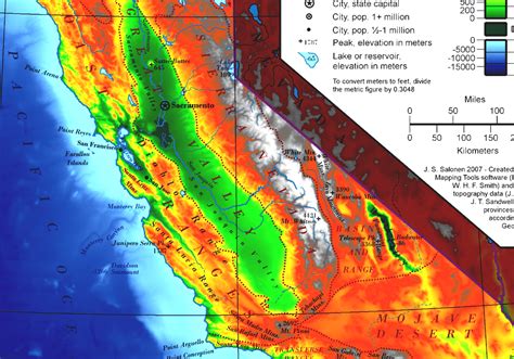 Geography Of California California Mountains Map