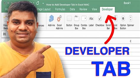 How To Add Developer Tab In Excel Mac Youtube