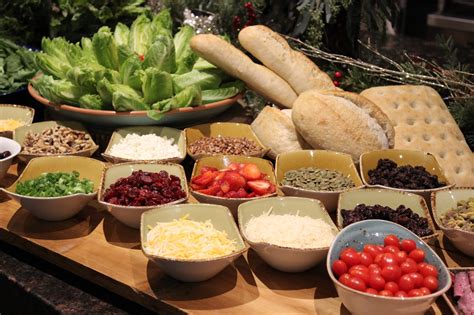 You choose six toppings and three dressings. The Educators' Spin On It: Christmas Salad Bar Ideas