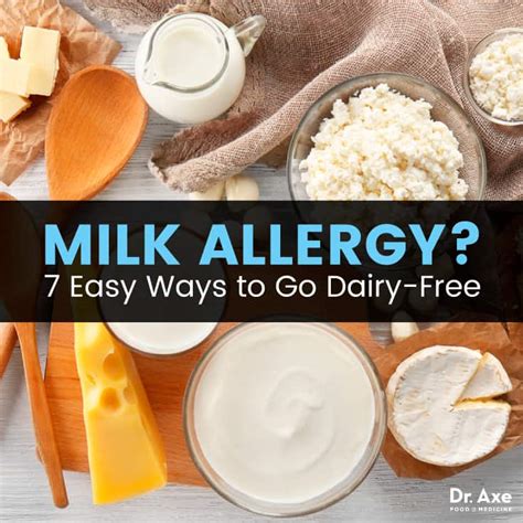 Milk allergy can be handled by use of hydrolysate formula, soy products and excluding as with any allergic reaction, the immune system of the infant will release histamines to attack the foreign protein (dairy products from cow's. Milk Allergy Symptoms + 7 Healthy Ways to Go Dairy Free ...