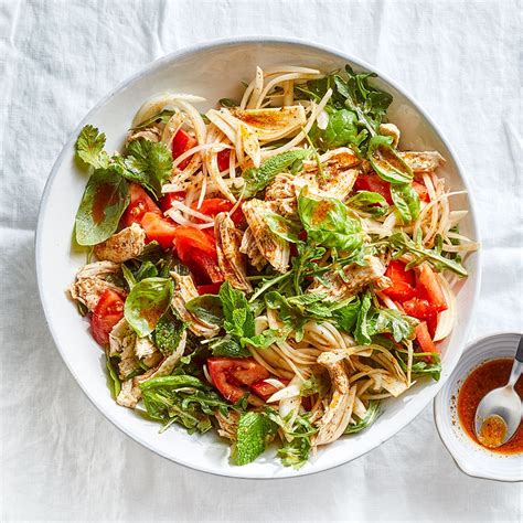 1 lemon sliced into 8 wedges. Poached Chicken & Arugula Salad with Tomatoes & Chili ...