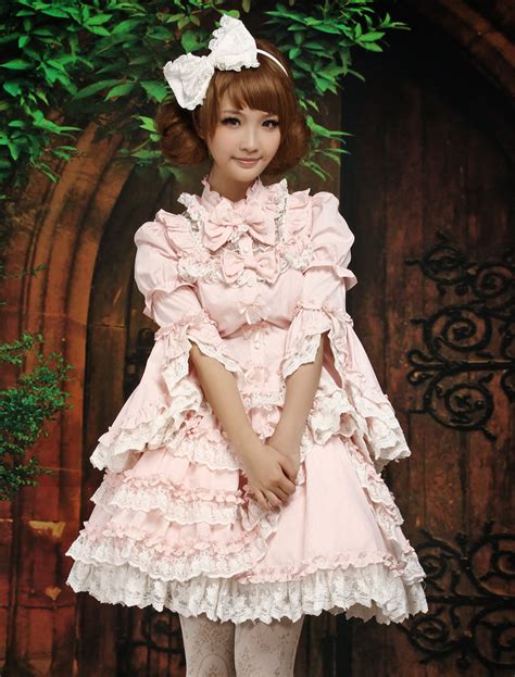 Sweet Long Sleeves Cotton Blend Light Pink Lolita Outfits