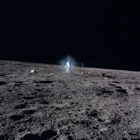 Apollo 12 Mission - Alan Bean Deploying The Apollo Lunar Surface ...