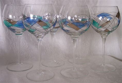 International delivery · a by amara · international delivery Blown Crystal Wine Glasses Hand Painted Stained Art Glass ...