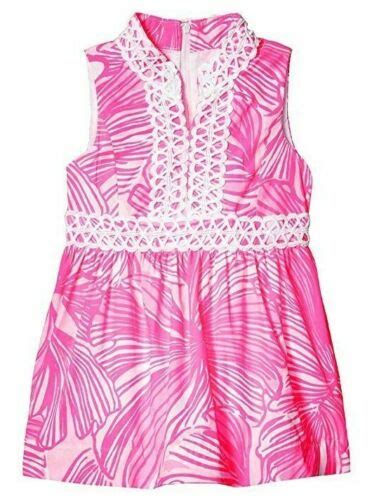 New Lilly Pulitzer Girls Mini Franci Dress Proseco Pink Fronds Place