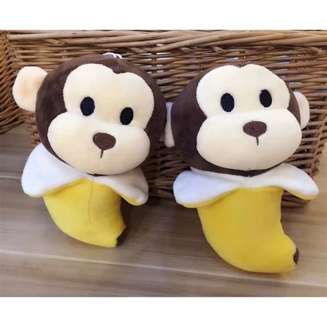 18cm Lovely Mini Cute Funny Monkey Banana Plush Stuffed Doll Plush Toy