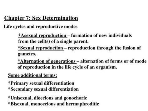 Ppt Chapter 7 Sex Determination Powerpoint Presentation Free Free