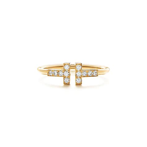 Tiffany T Diamond Wire Ring In 18k Gold Tiffany And Co Singapore