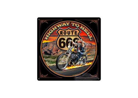 Highway To Hell Metal Sign