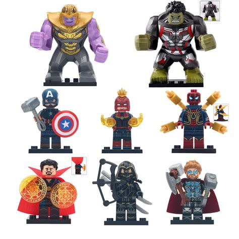 8pcs Avengers Endgame Thanos Hulk Captain Marvel Thor Spiderman Lego