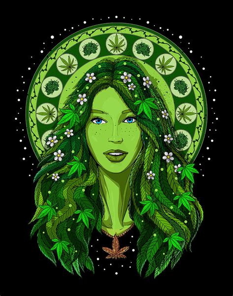 Weed Goddess Digital Art By Nikolay Todorov