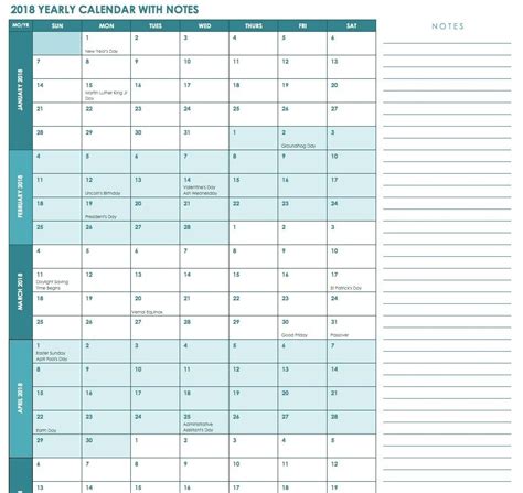 Printable Calendar Room For Notes Month Calendar Printable