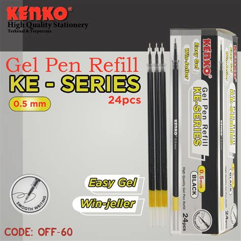 Refill Kenko Isi Pulpen Gel 05 Mm Ke Series Tinta Hitam Easy Gel Dan Win Jeller Off 60
