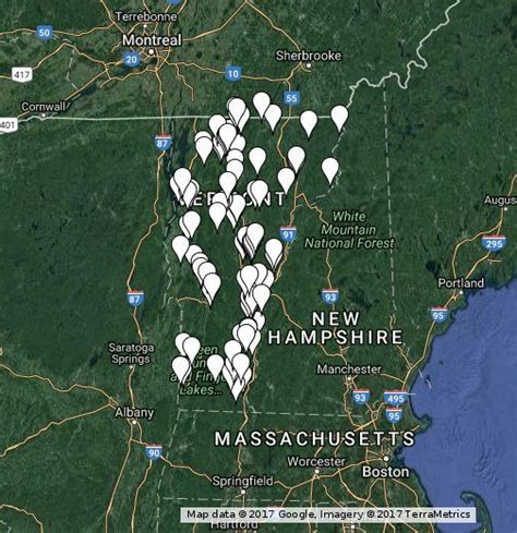 A Map Of Vermont Covered Bridges Vermont Covered
