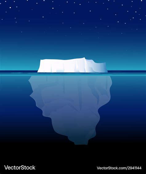 Iceberg At Night Royalty Free Vector Image Vectorstock