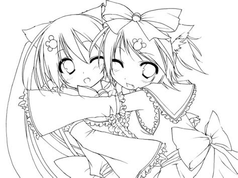 Anime Twin Coloring Coloring Pages