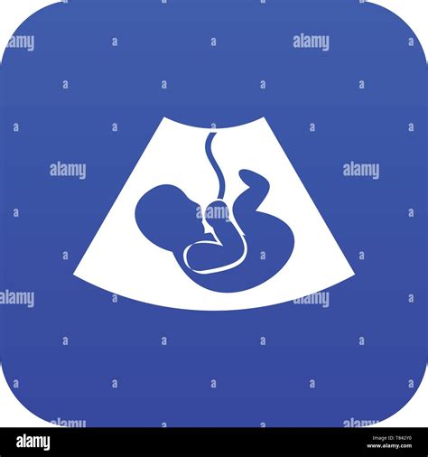 Ultrasound Fetus Icon Digital Blue Stock Vector Image And Art Alamy
