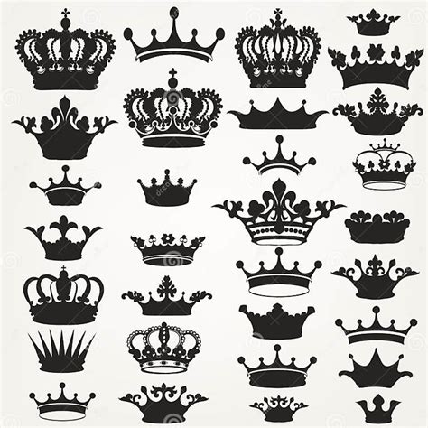 Collection Of Vector Royal Crowns For Design Stock Vector