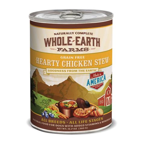 Cooked in the usa with high quality ingredients Whole Earth Farms Grain Free Hearty Chicken Stew Canned ...