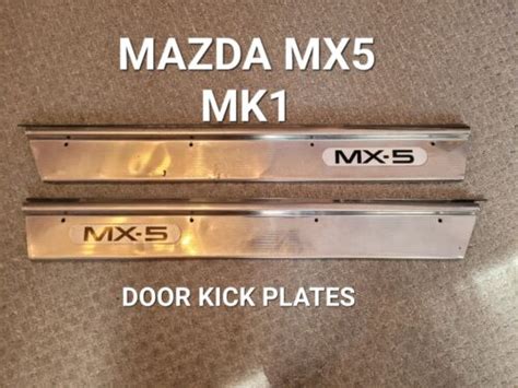 Mazda Mx5 Mk1 Sill Trims Door Kick Plates Polished Metal Finish With