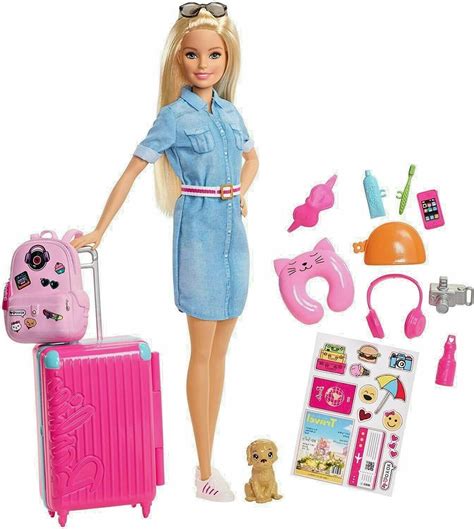 New Mattel Barbie Doll And Travel Set
