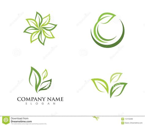 Natureza Logo Template Da Ecologia Da Folha Ilustração Do Vetor Ilustração De Silhueta Liso
